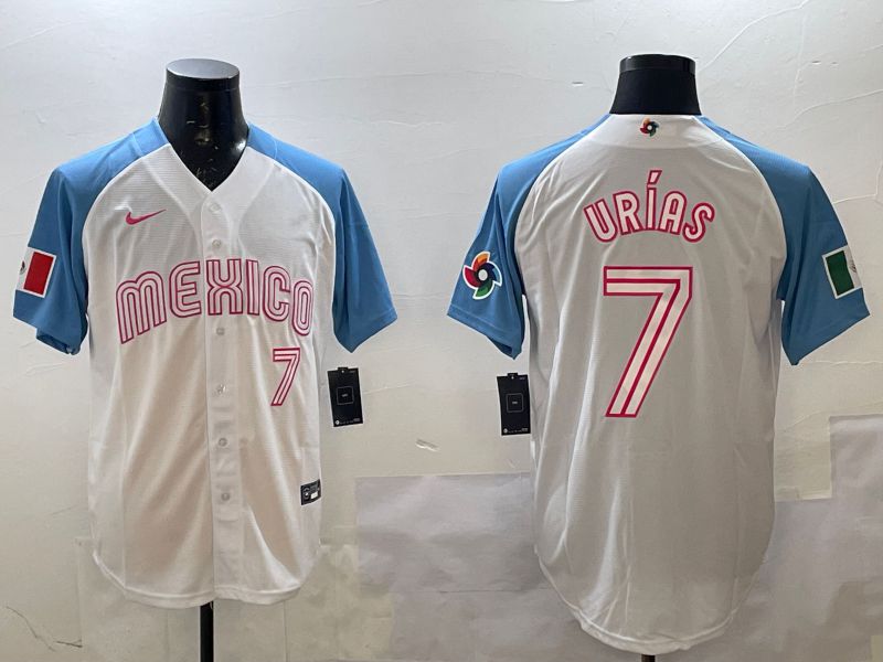 Men 2025 World Cub Mexico #7 Urias White Nike MLB Jersey style 3->more jerseys->MLB Jersey